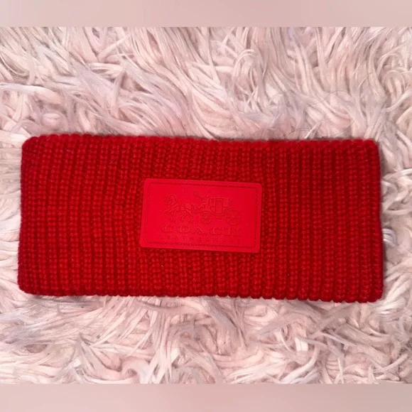 Coach Knit Headband in Red - Picture 1 of 5